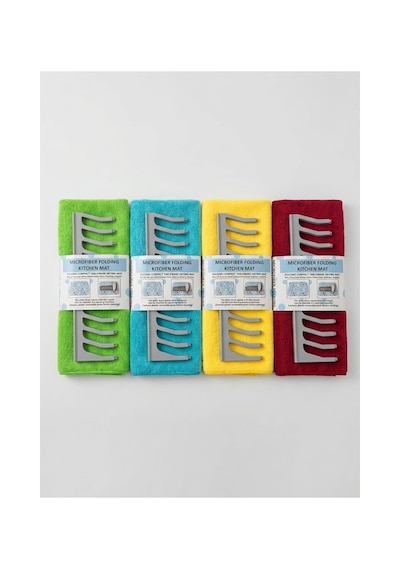 Ultra Emici Standlı Mikrofiber Bulaşık Kurutma Matı 40x50cm Tabaklık Altlığı Karışık Çok Renkli