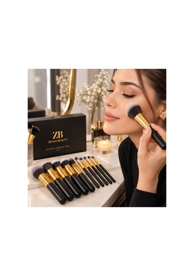 10 Parça Makyaj Fırça Seti- Siyah/gold 10 Pcs Make Up Brush Set Black/gold - 62163784