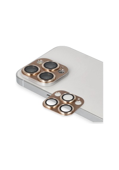 Apple iPhone Uyumlu 13 Pro Max Pers Alüminyum Kamera Lens - Gold Altın