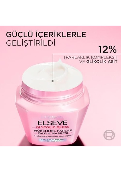 L'oréal Paris Elseve Glycolic Gloss Mükemmel Parlaklık Veren Saç Bakım Maskesi 300ml