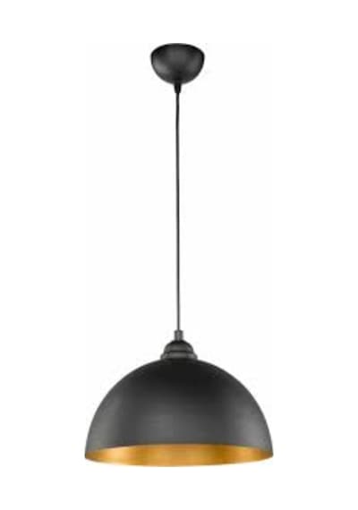 Retro Siyah Içi Sarı Metal Sarkıt Avize 30 Cm