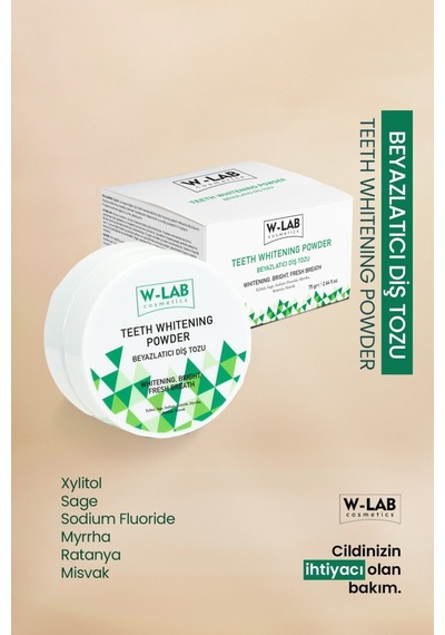 W-Lab Cosmetics Beyazlatıcı Diş Tozu 75 Gr