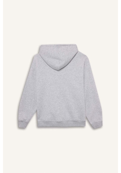 Defacto Relax Fit Kapüşonlu Basic Düz Kalın Sweatshirt D9935ax25wngr93 Gri
