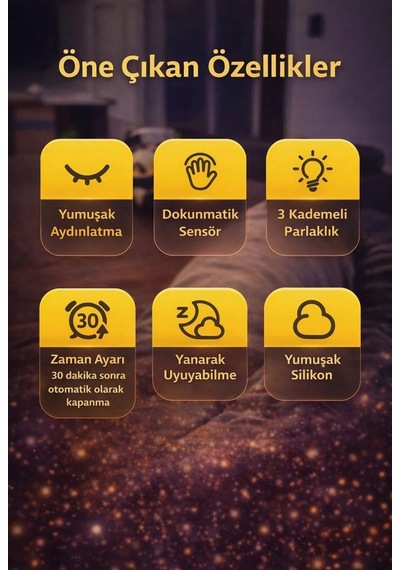 Rose Teknoloji Dokunmatik Panda Tasarımlı Silikon Gece Lambası 3 Kademeli Ayarlanabilir Yumuşak Işık Lamba Beyaz - Siyah