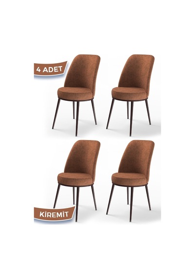 Canisa Concept Dexa Serisi 4 Adet Kiremit Sandalye Ayaklar Kahverengi Kiremit