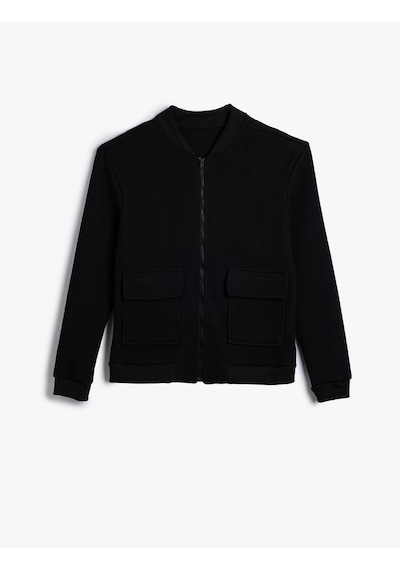 Koton Oversize Ceket Fermuarlı Kapaklı Cep Detaylı Pamuk Karışımlı Siyah 5wam50024mk Siyah Koton Oversize Ceket Fermuarlı Kapaklı Cep Detaylı Pamuk Karışımlı Siyah 5wam50024mk Siyah
