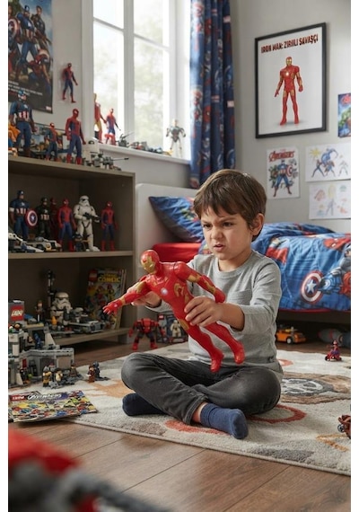 TıfılToys Iron Man Zırhlı Savaşçı Detaylı Koleksiyon Figürü 16 Cm Işık Özellikli Figür Oyuncak