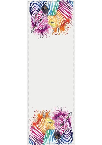 Ekru Hayvanlı Desen Zebra Premium Masa Örtüsü Runner Rnr445n11