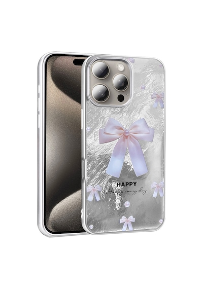Apple     Uyumlu iPhone 16 Pro Max Kılıf Desenli Zore Mep Kapak İncili Fiyonk