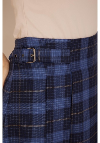 Darlin Moda Lacivert Piliseli Kolej Mini Etek Dm2025 Lacivert
