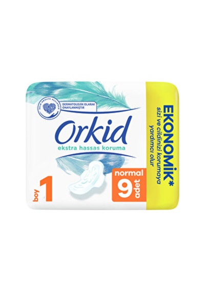 3 Adet Orkid Extra Hassas Koruma Tekli Hijyenik Ped Normal 9'lu Boy 1