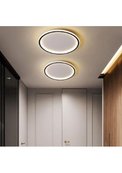 Siyah Ø40 cm Çember Avize 3000K Sarı Işık Led Tavan Lambası