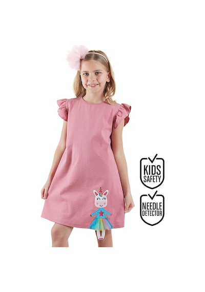 Lilycorn Kız Çocuk Pembe Yazlık Elbise