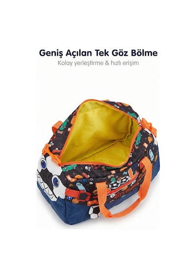 4berry Cool Futbol Desenli Çocuk Spor Ve Seyahat Çantası 14l Su Geçirmez, Omuz & El Taşıma Lacivert