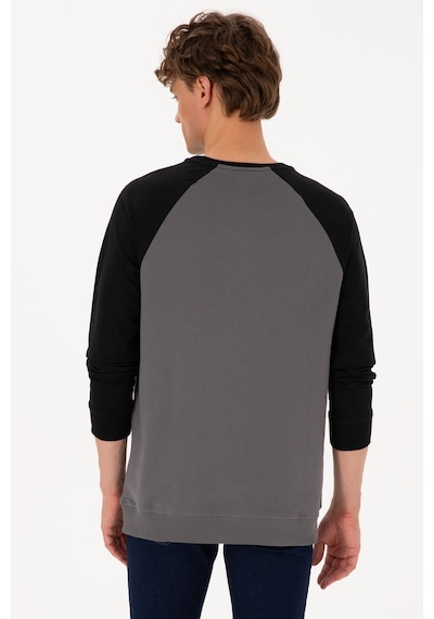 U.S. Polo Assn. Erkek Bisiklet Yaka Regular Fit Siyah İnce Sweatshirt 50315420-VR046