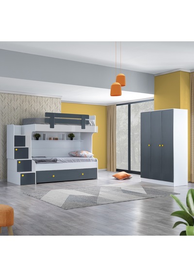 Ranza, Metris Yavrulu Ranza 3 Kapaklı Dolap 2 Adet Comfort Yatak 90 X 190 CM