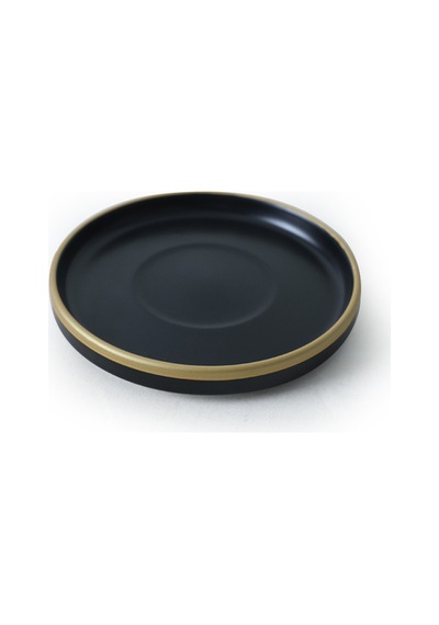 Keramika Mat Siyah Gold Fileli Stackable Çay Takımı 8 Parça 4 Kişilik Siyah - Gold