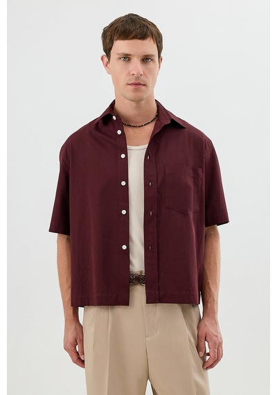 Antioch Boxy Fit Erkek Gömlek Bordo