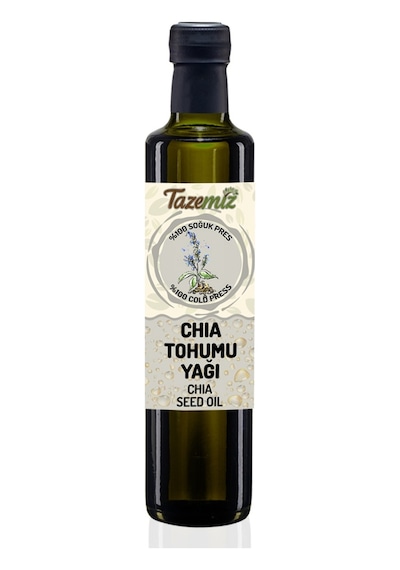 Tazemiz Soğuk Sıkım Chia Tohumu Yağı 500 ML