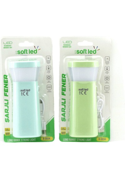 2ın1 - Tek Led Usb To Type-c Şarjlı El Feneri 2.5w - 5w K-0934 5570 Çok Renkli