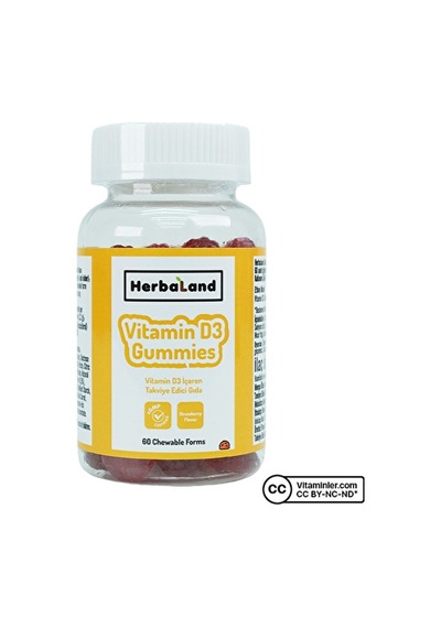 Herbaland Gummies Vitamin D3 60 Çiğnenebilir Form Çilek