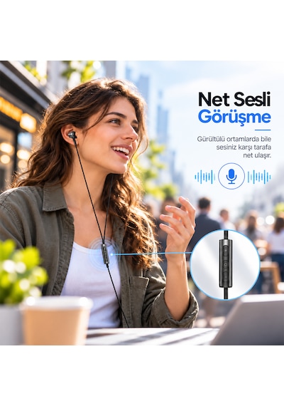 Woyax Mikrofonlu Kablolu Kulak İçi Type-c Kulaklık Silikonlu Mıknatıslı Güçlü Bass İphone Android Telefon Tablet Laptop Uyumlu Wy-ec03