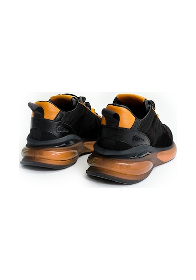 G-max Black Siyah Turuncu Sneaker Erkek Süet Ayakkabı 001