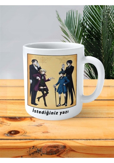 Black Butler Kuroshitsuji Baskılı Kupa Bardak Kişiye Özel Model 2 Çok Renkli