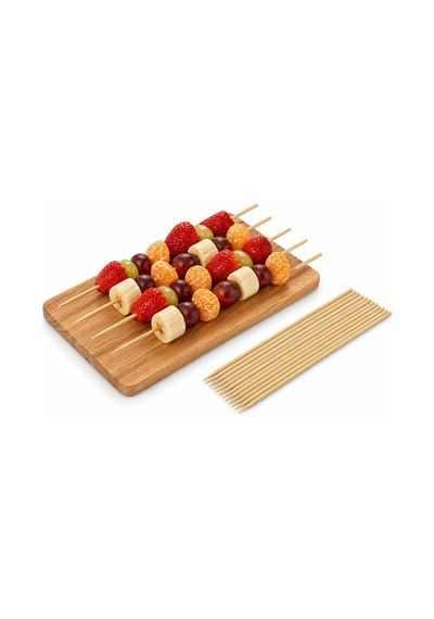 100 Adet 40 Cm Çöp Şiş Ahşap Tek Kullanımlık Mangal Şişi Uzun Çöp Şiş Barbekü Izgara Fırın Uyumlu Marshmallow Şiş Çubuk