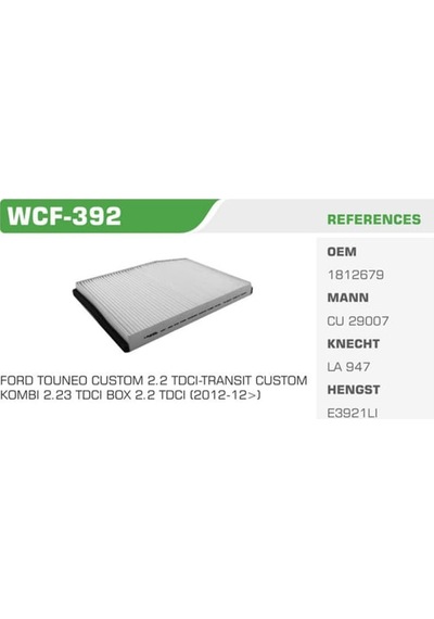 WINKEL WCF-392 Polen Filtresi Tourneo Custom 12- Transit V363 14-