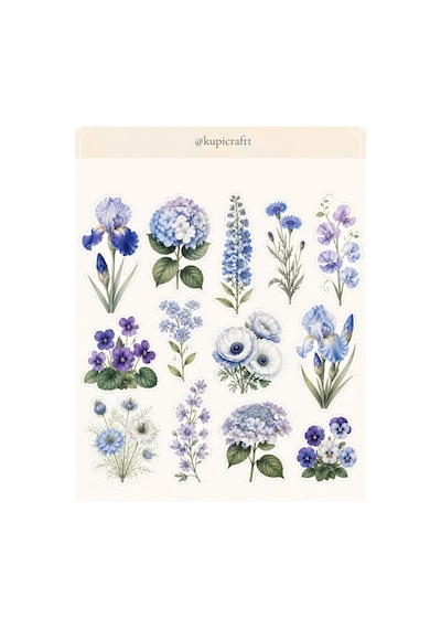 10 Sayfa Çiçek Temalı Sticker Seti Vintage Çiçek Ajanda Scrapbook Journal 0