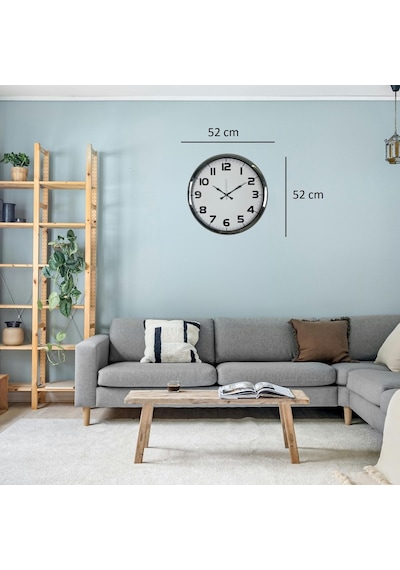 Krom 52 Cm Metal Klasik Duvar Saati çok Renkli