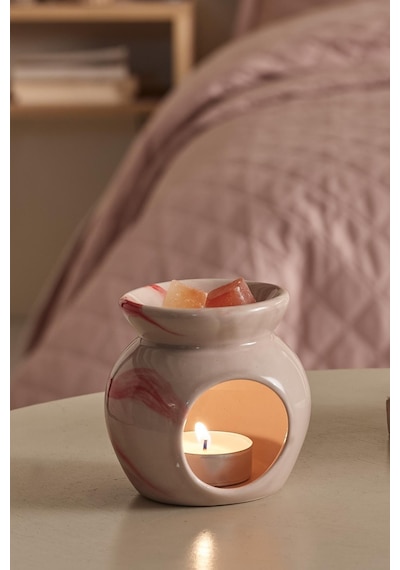 Mood Pembe Seramik El Yapımı Buhurdanlık Mumluk Dekoratif Buhardanlık