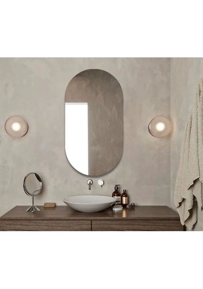 90 X 50 Cm Duvar Aynası, Dekoratif Ayna, Konsol Aynası, Hol Aynası, Dresuar Aynası,banyo Wc Aynası 90 X 50 Naturel