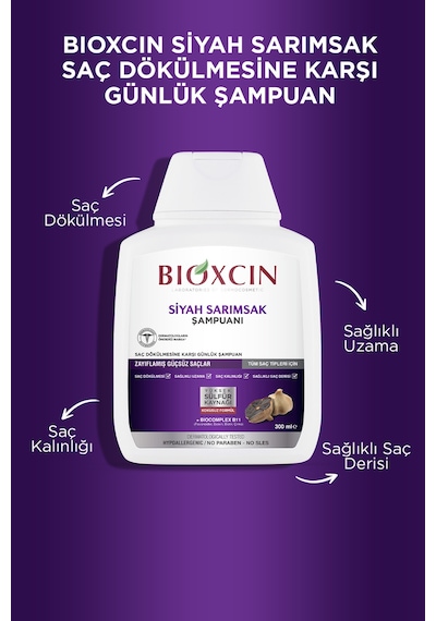 Bioxcin Siyah Sarımsaklı Şampuan 300 Ml -  Yıpranmış Ve Hassas Saçlar