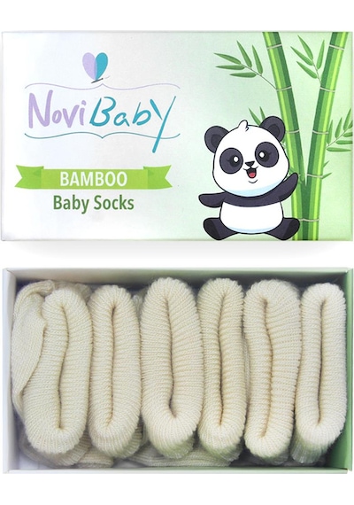 Novibaby 3'lü Bambu Yenidoğan Bebek Çorabı I Ecru I 0-6 ay "Karışık Renkli"