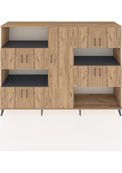 Hyperion Dolap 10 Raflı 9 Kapaklı 220x44x163 Çam-çam/antrasit Çam-çam/antrasit Hyperion Dolap 10 Raflı 9 Kapaklı 220x44x163 Çam-çam/antrasit Çam-çam/antrasit