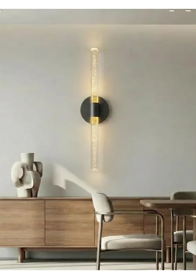 Bhbackhome Bubbleflux Large Şık Tasarım Modern Ledli Aplik 51 Cm Siyah Pilli Siyah