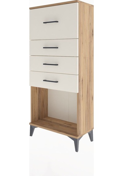 Arges Dolap 4 Çekmeceli 60x30x134 Çam-aytaşı Atlas Çam