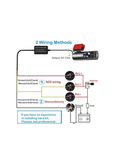 3 Metre Type-c Araba Hardwire Güç Kablosu 12/24v-5v Dönüştürücü Otomobil Uyumlu Sürekli Güç Kaynağı, Park Modu Destekli Düşük Voltaj Korumalı Gizli Montaj Step-down Kablo