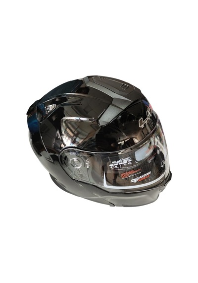 Ls5 Helmets Çeneden Açılır Kask Vizörlü Parlak Siyah Gri