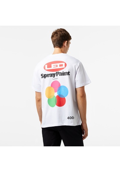 Leo Spray Paint Unisex Beyaz T-shirt