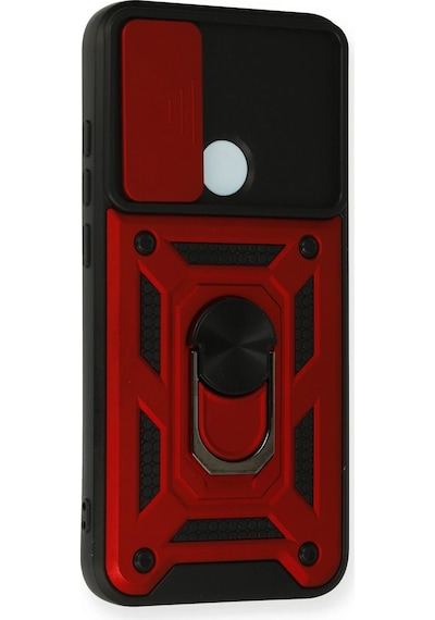 Newface Xiaomi Redmi Note 8 Kılıf Pars Lens Yüzüklü Silikon Glblseme - 44 - Kırmızı