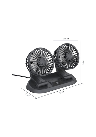 Araç Araba Otomobil Mini 2 Li Vantilatör Fan Pervane Soğutucu 12v Fan10
