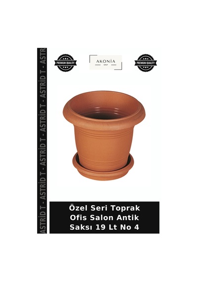 Özel Seri Toprak Ofis Salon Antik Saksı 19 Lt No 4
