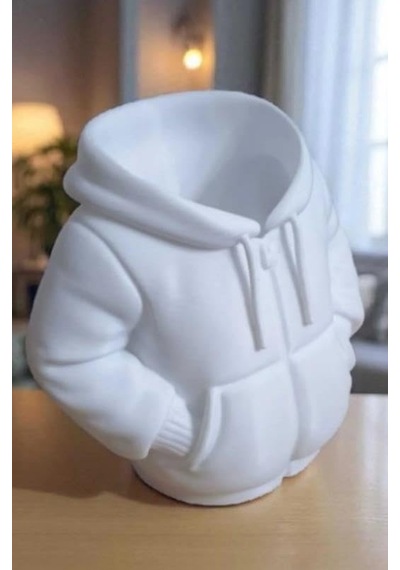 Sanec Dekoratif Kapüşonlu Hoodie Tasarımlı Kalemlik Organizer & Masa Üstü Biblo 165-Koyu Yeşil