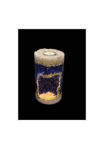 Dekoratif Obje Taşlı Melekli Işıklı Tealight Mumluk