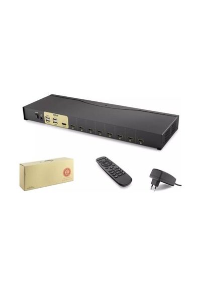 Hadron Hdx1378 8 Port Hdmi Kvm Switch Siyah Ir Uzaktan Kumanda