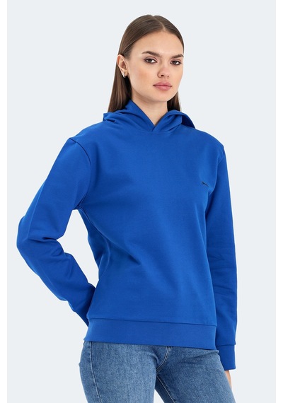 Slazenger Kathy In Kadın Kapüşonlu Saks Mavi Sweatshirt Saks Mavi