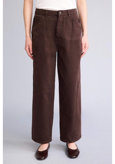 Defacto Baggy Fıt Normal Bel Gabardin Pantolon G9893ax26spbn473 Kahve-bn473